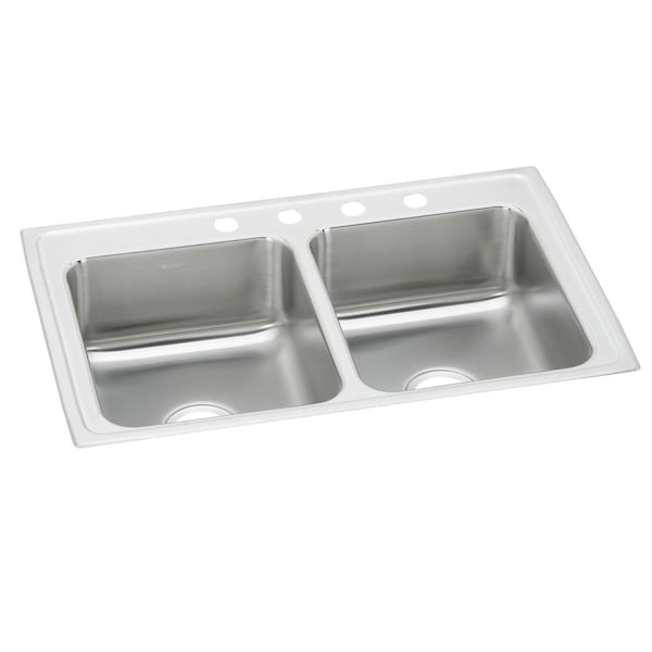 Pacemaker Stainless Steel 33 X 19-1/2 X 7-1/8 Equal Double Bowl Top Mount Sink